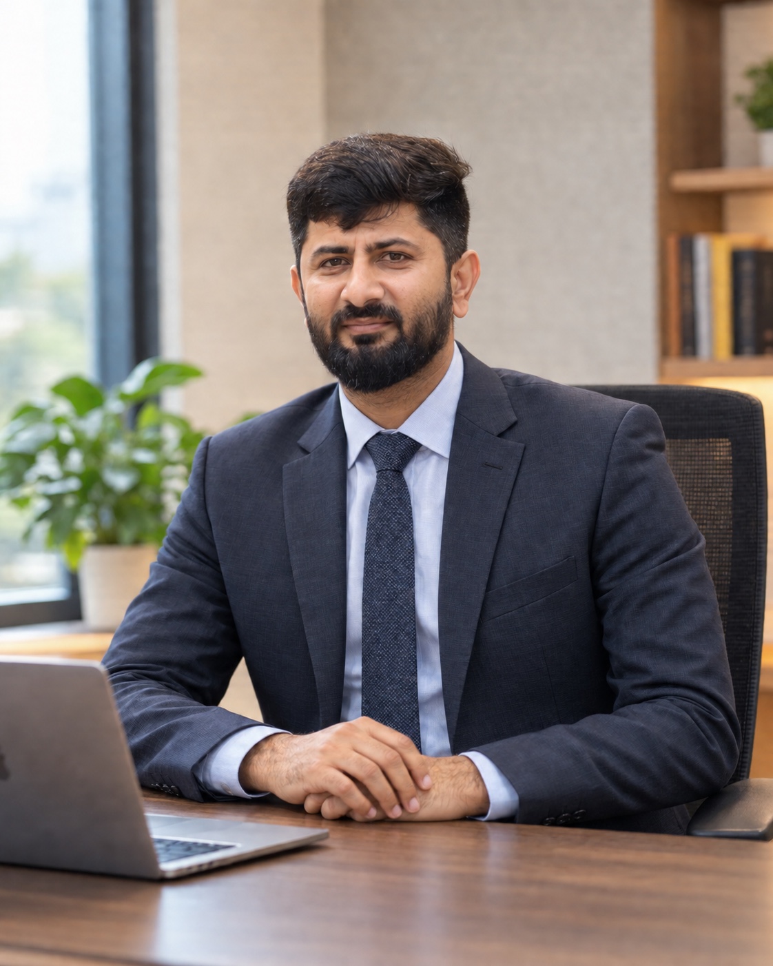 Mukesh Kumar Verma seated at his desk